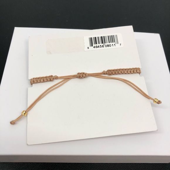 Turquoise Look Stone Braided Pull Bracelet Gold Tone - Picture 3 of 4